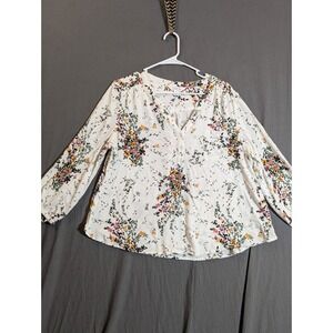 Market & Spruce Floral Print Blouse Size XXL